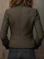 DOLORES | BLAZER DE SARGA CON RIBETE EN CONTRASTE