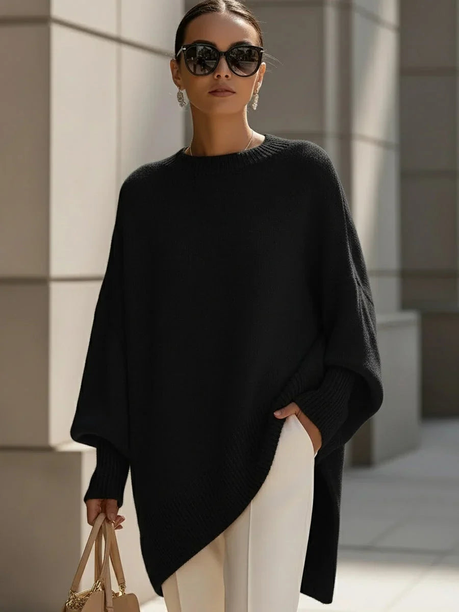 JENNIFER | SUÉTER DE CUELLO ANCHO DRAPEADO EXTRAGRANDE
