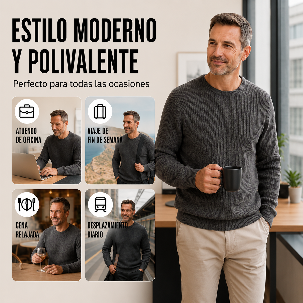 SAUL | JERSEY DE CUELLO REDONDO Y MANGA LARGA