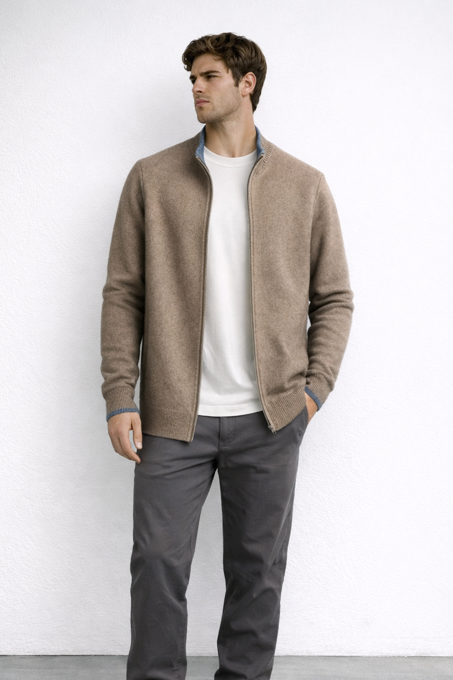 HARVEY | CÁRDIGAN ELEGANTE DE LANA CON CREMALLERA