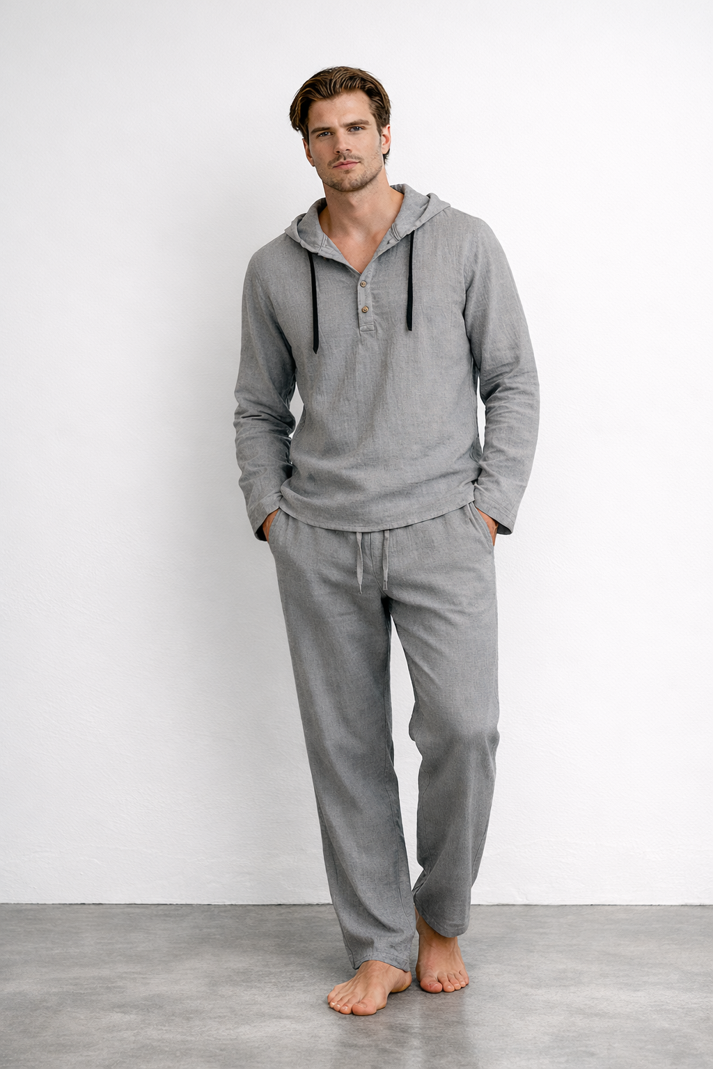 LUCA | CONJUNTO DE 2 PIEZAS DE SUDADERA Y PANTALÓN HOLGADOS PARA HOMBRE