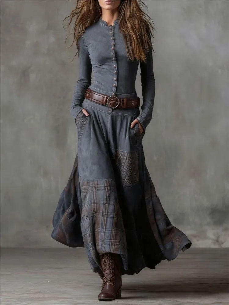 MAISON VERIN | VESTIDO DE CUADROS CON CINTURÓN