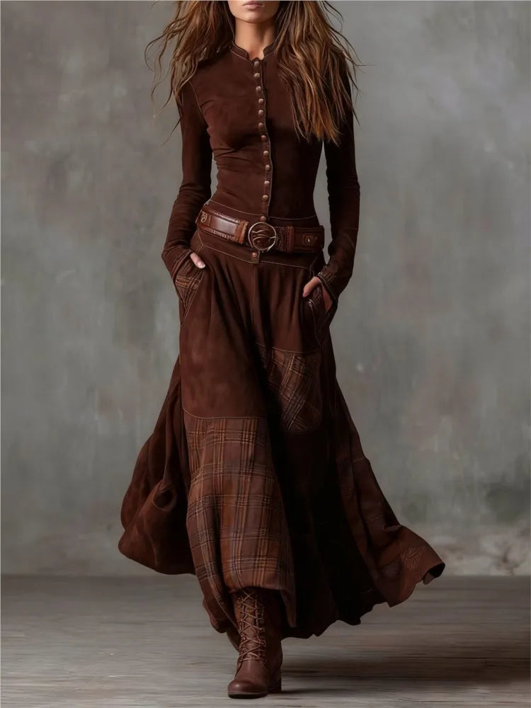 MAISON VERIN | VESTIDO DE CUADROS CON CINTURÓN
