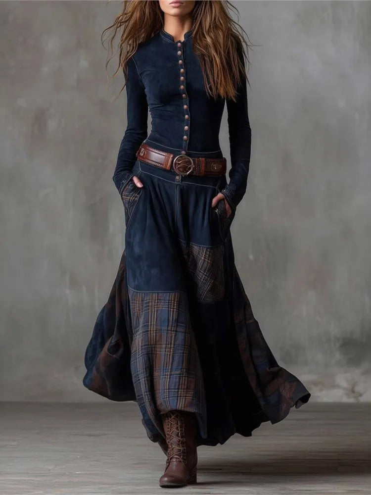 MAISON VERIN | VESTIDO DE CUADROS CON CINTURÓN