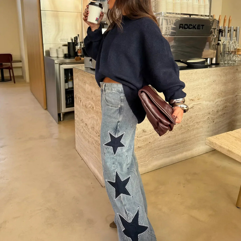 MELISA | JEANS CASUAL RECTOS DE ESTRELLAS