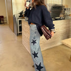 MELISA | JEANS CASUAL RECTOS DE ESTRELLAS