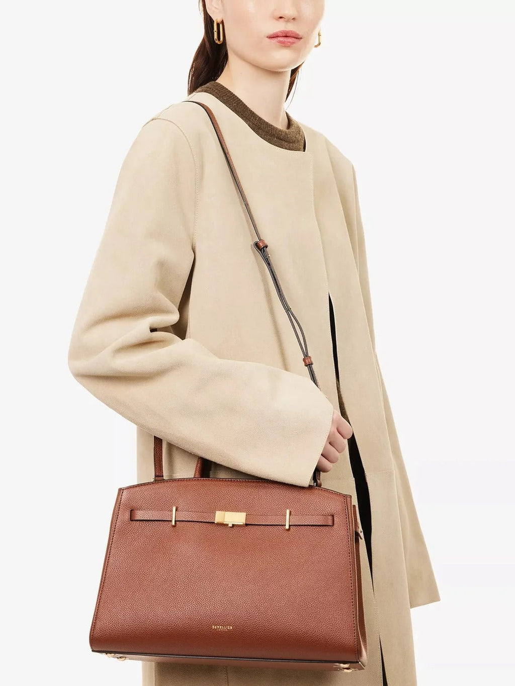 Amélisse - Elegante bolso de mano midi de piel