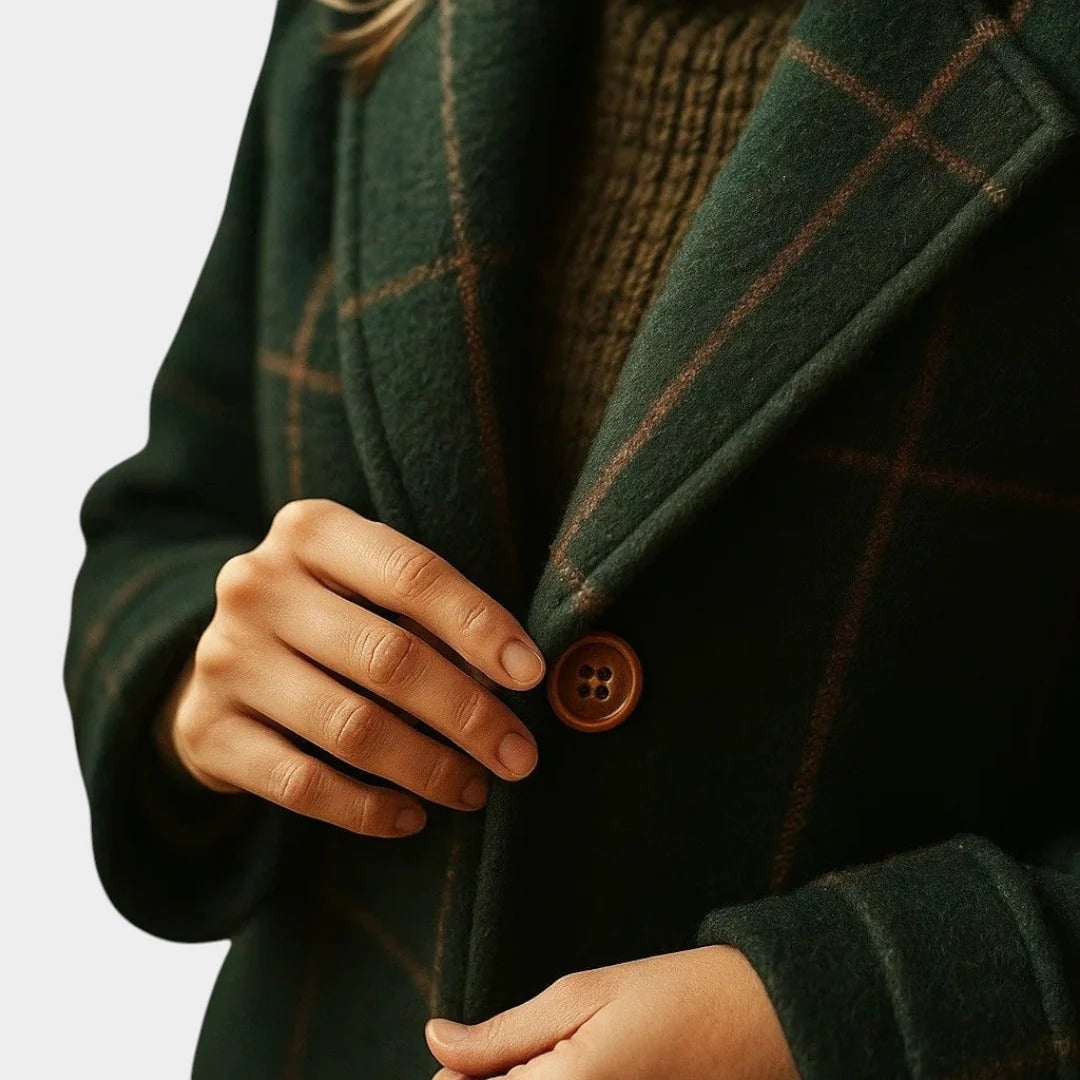 ALEJANDRA | ABRIGO CLÁSICO DE INVIERNO CON ESTAMPADO DE CUADROS