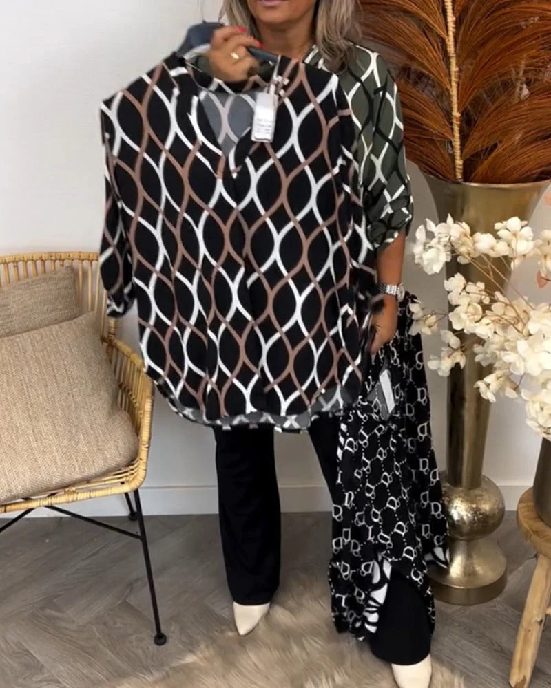 NORA | BLUSA FAVORECEDORA CON UN ELEGANTE ESTAMPADO