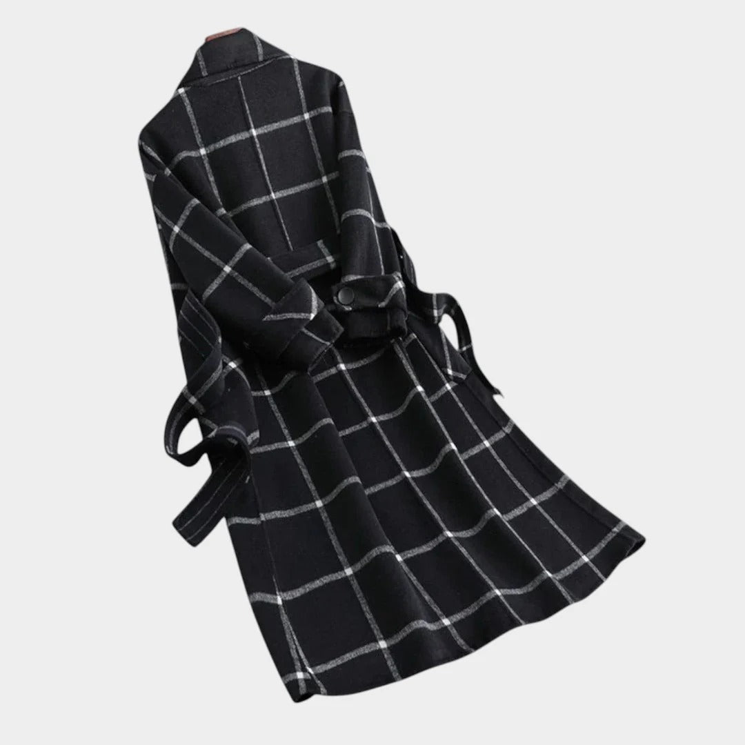 ALEJANDRA | ABRIGO CLÁSICO DE INVIERNO CON ESTAMPADO DE CUADROS