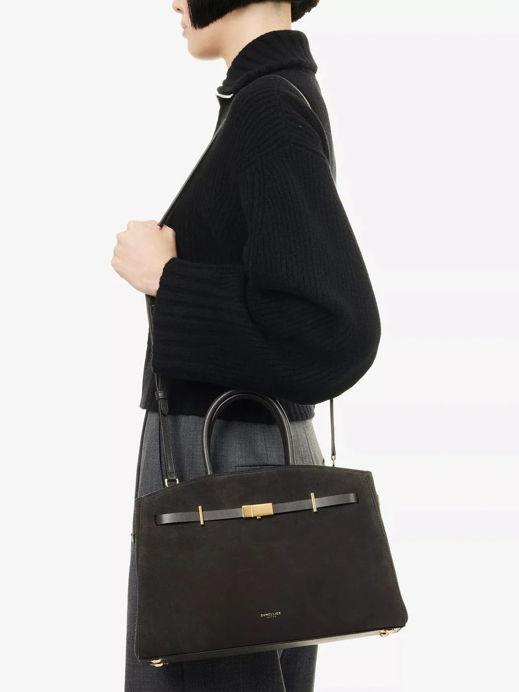 Amélisse - Elegante bolso de mano midi de piel