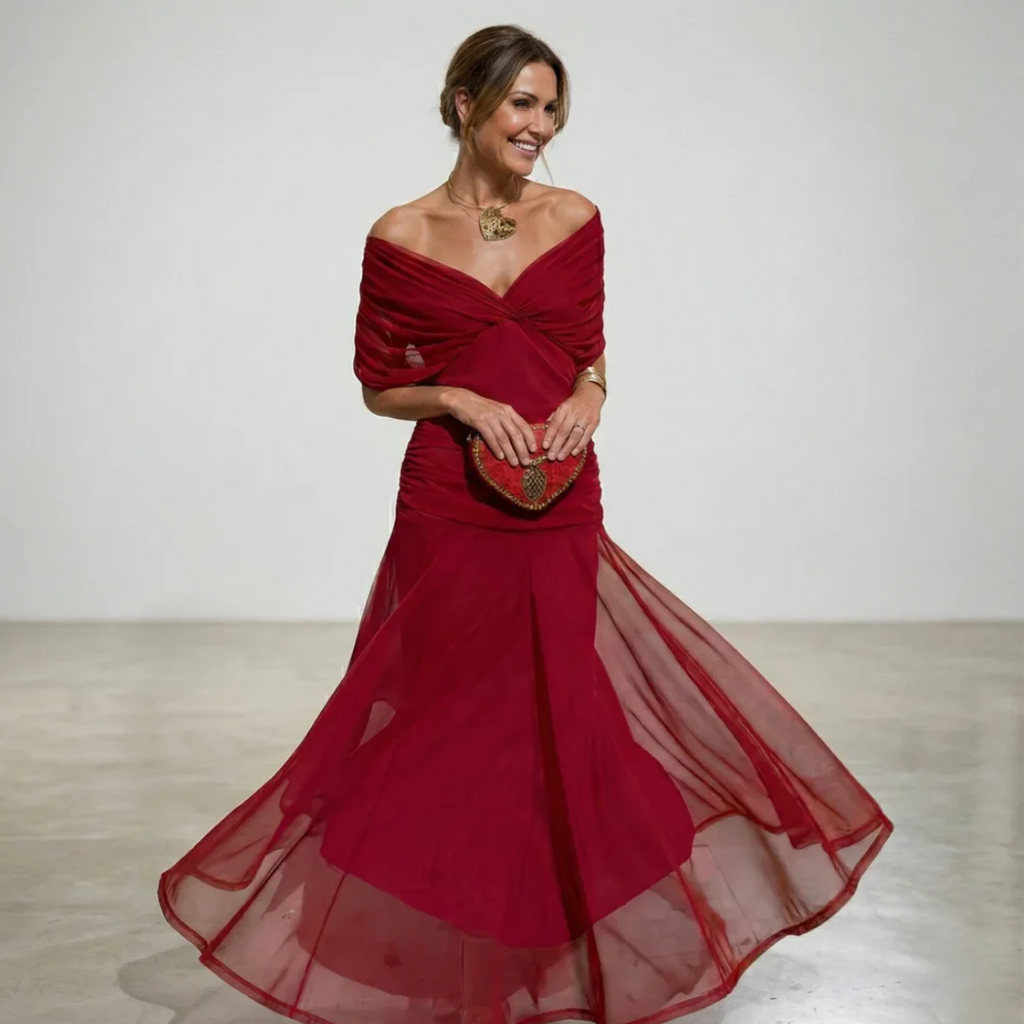 LUISA | ELEGANTE VESTIDO LARGO CON ESCOTE EN V QUE REALZA LA SILUETA