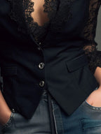 CLAUDIA | BLAZER NEGRO CON ENCAJE