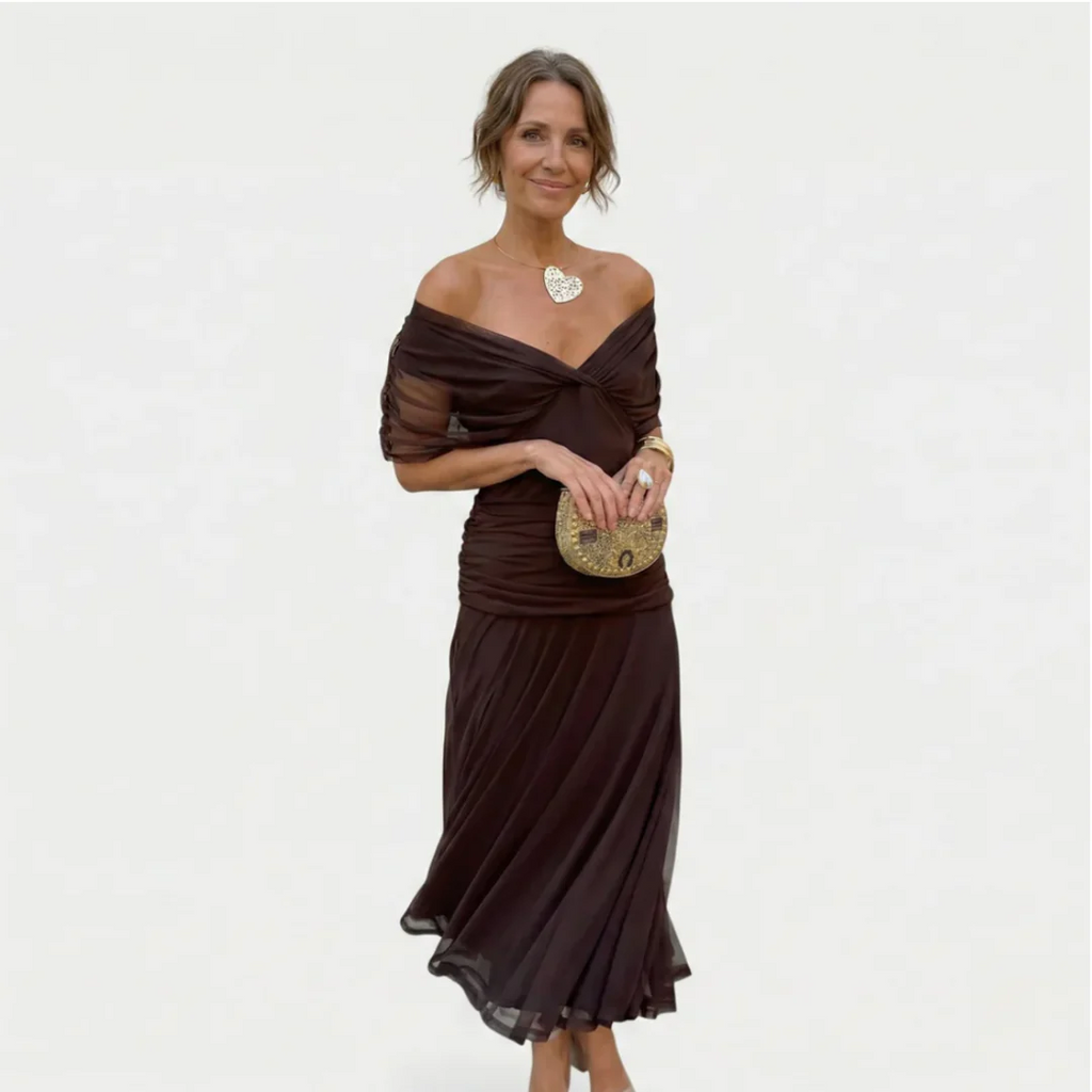 LUISA | ELEGANTE VESTIDO LARGO CON ESCOTE EN V QUE REALZA LA SILUETA