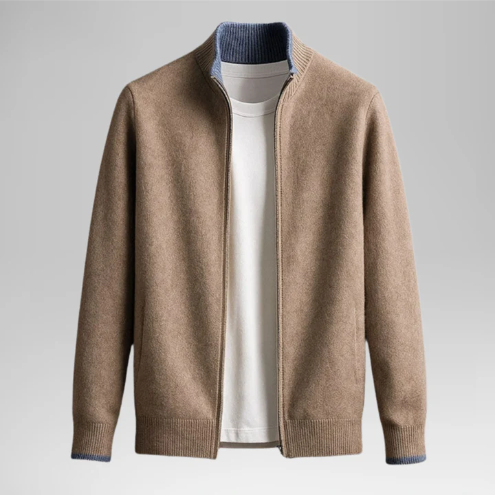 HARVEY | CÁRDIGAN ELEGANTE DE LANA CON CREMALLERA
