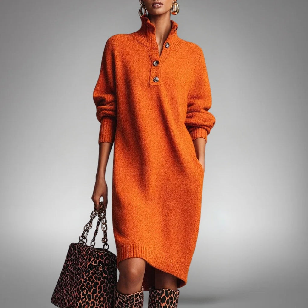 CONSTANCE | Vestido de punto suave con botones