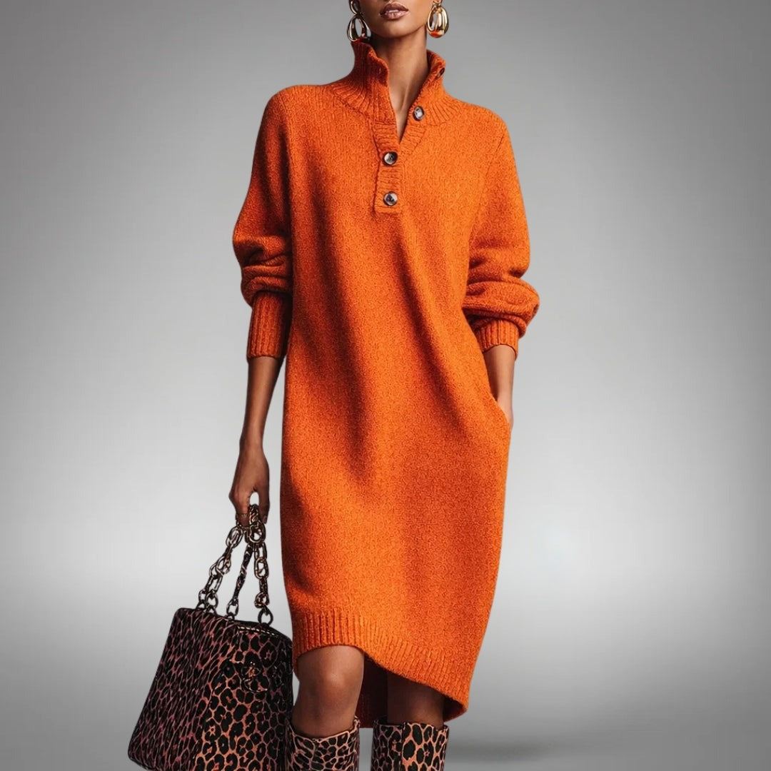 CONSTANCE | Vestido de punto suave con botones