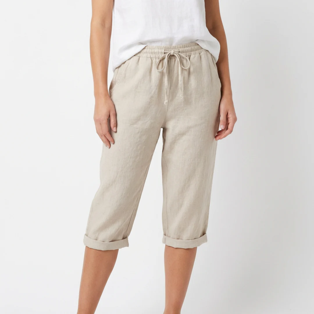CAPRI | PANTALÓN MUJER CON CINTURA ELÁSTICA Y CORDÓN
