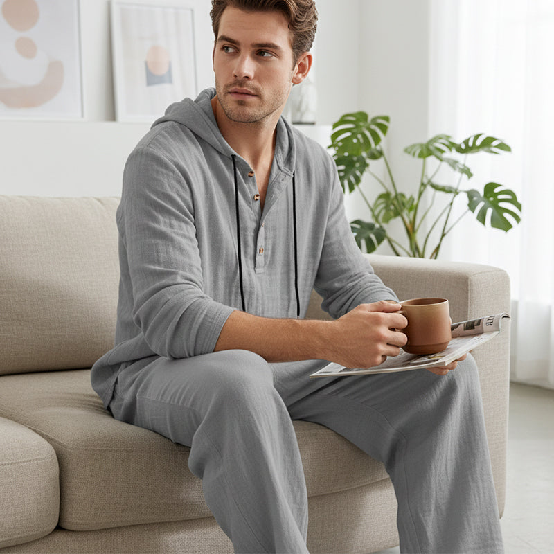 LUCA | CONJUNTO DE 2 PIEZAS DE SUDADERA Y PANTALÓN HOLGADOS PARA HOMBRE