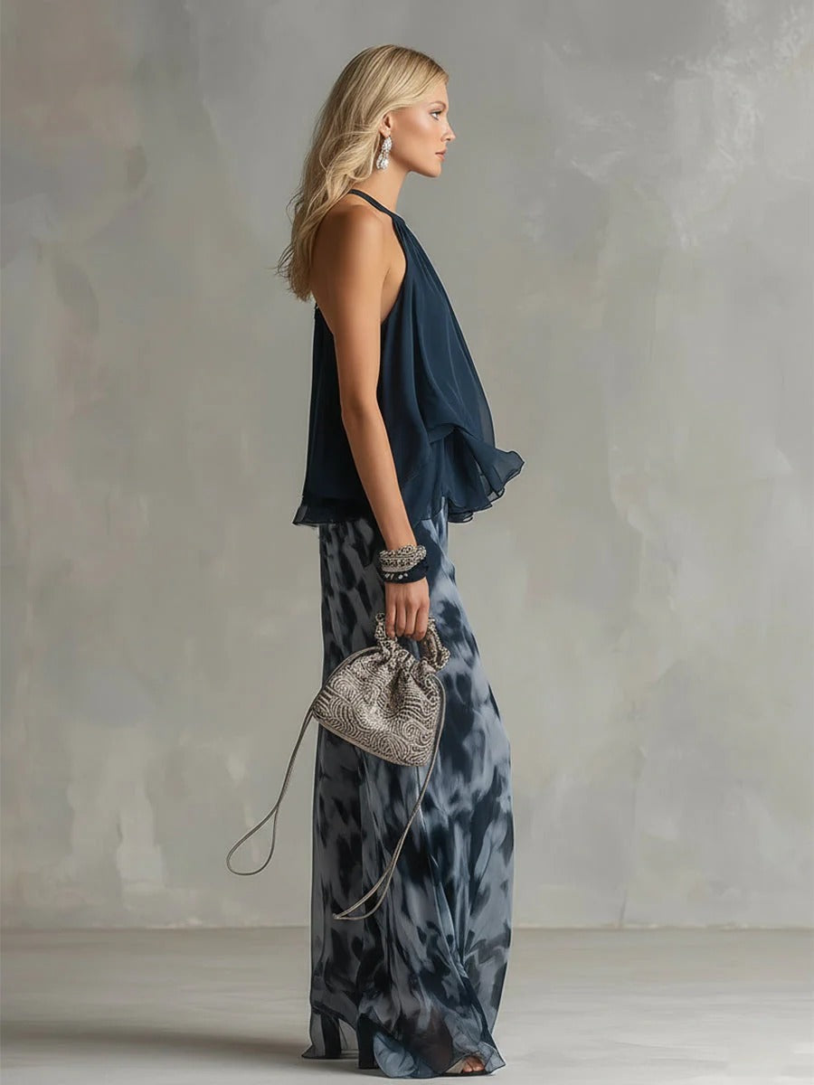 ÉLISE | CONJUNTO ELEGANTE Y LIGERO CON TOP FLUIDO Y PANTALÓN DE PIERNA ANCHA