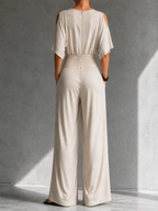 ALIA | ELEGANTE CONJUNTO CON EFECTO CRUZADO Y PIERNAS ANCHAS