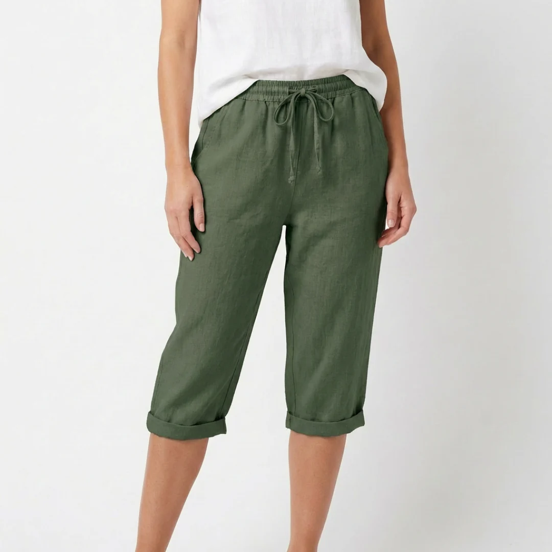 CAPRI | PANTALÓN MUJER CON CINTURA ELÁSTICA Y CORDÓN