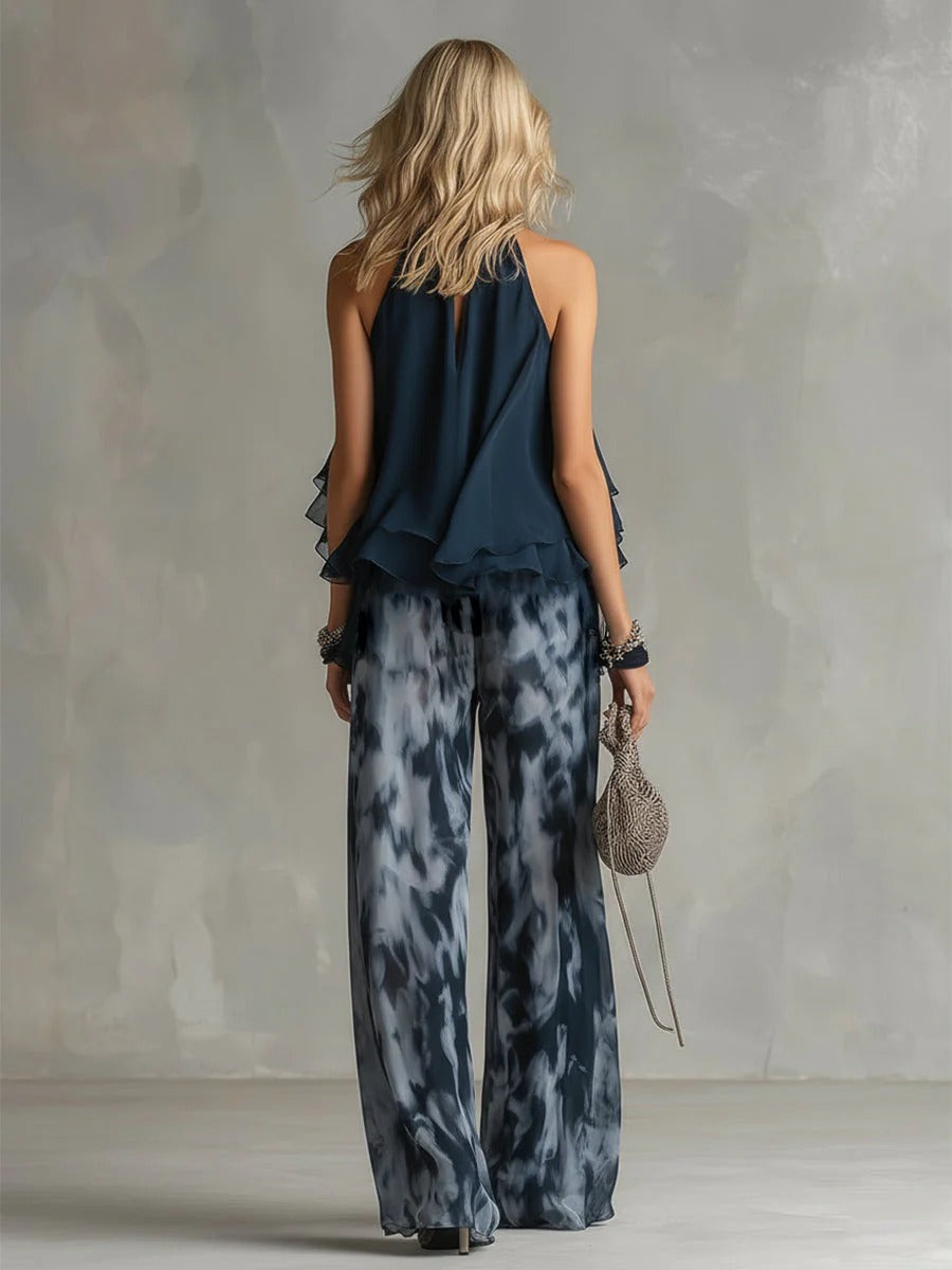 ÉLISE | CONJUNTO ELEGANTE Y LIGERO CON TOP FLUIDO Y PANTALÓN DE PIERNA ANCHA