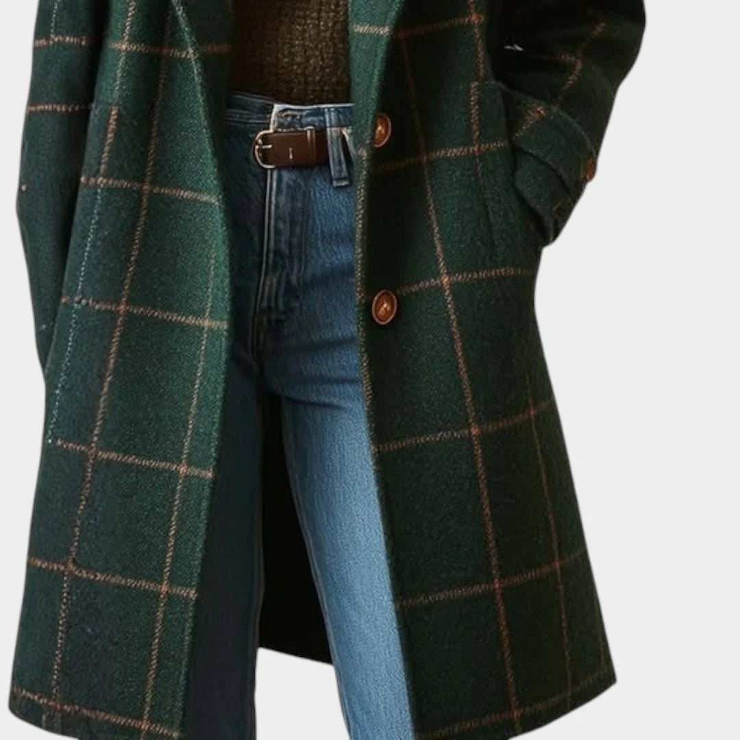 ALEJANDRA | ABRIGO CLÁSICO DE INVIERNO CON ESTAMPADO DE CUADROS